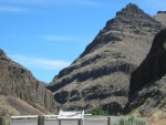 Ancient Volcanic Lava Layers, near John Day Fossil Beds National Park.  After the ZMM Traveler travels on Route US 24 ~20 Miles West of Dayville, he will travel through this gorge. However this photo is about 1.5 Mi further North away from ZMM Route on the way to the John Day Fossil Beds National Park. These volcanic formations are visible on both sides of the highway, Oregon Route 18. Dayville OR  ************************************  (Photo = 112-1290...... ZMM Page = ...... WayPt = 341 `|w|' 2212ft)