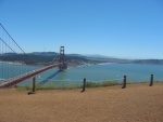 There It Is!! Great View of San Francisco, the Bay, and the Pacific Ocean From Gunnery Point.  This Photo, as well as a Complete Panorama, were taken from the gun embankments of an old Harbor Protection Fort, high on the North Bay Peninsula.  North San Francisco Bay Peninsula, Sausalito, CA.  (Photo = 118-1819.JPG )