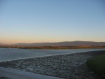 (Cont to right of previous Photo). View of the San Francisco Bay at Sunset, From a Quiet Waterside Pier. This Park, Once the Palo Alto City Dump, Is Now MUCH Nicer and Ecologically Friendly!   As I compose this caption, 5 pm 14 July, there is a really bad Mid July South Carolina Thunder Storm going on outside! Besides the heavy rain, there is lightning right now ... real close!! So I better shutdown and unplug this computer. Too many ZMM Gallery Captions and Photos at risk!!    Palo Alto, CA.  (Photo = 118-1830 )