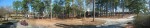 Campus Panorama Showing Sequence Buildings Around Campus Quadrangle.  The panorama starts with The Business and Education Bldg, then as you scroll you will see thru the trees, The Student Activities Bldg, The Administration Bldg at the East end of the Quadrangle, The Humanities and Social Studies building, and finally The Science Building.  West Center of USCA Campus, Aiken, SC.  ************************************  (Photo = 5006+4scz ...... WayPt = `000 |w|' 420 ft)