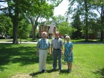 Henry Gurr (me), With Nephew Harry Myer, and Sister Jane Meyer. We are at an Ohio small city park for a lunch picnic, on our way to Findlay OH, to the 50th Wedding Anniversary Celebration of my Cousin Donald Jefferies and is wife Lena. . Photo = 0013.  