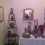 The fifth of five photos showing examples of the Ceramic Art & Wooden Art of Josh DeWeese.  

David Buchanan is seen in the mirror. 

See 4th  previous pix 46/72 for full information about Josh DeWesse.


Photo_120912_003.jpg