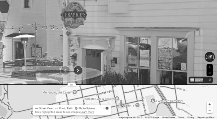 ScrnCapt GoogStVu FrankiesPizzaCenterMendocinoCA