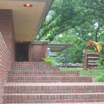 From Th Previous Photo, Turning Camera More To The Right, A View Of The Malcom Willey House Roof Overhang & Front Entrance Steps.  

Photo = 143-4382  IMG_

