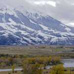 From The Previous Photo, A Large Zoom Out To Create A View Of The Yellowstone River And Bridge, With The Gloomy, Stormy Slopes Of Emigrant Peak In The Background.   
 
File = Paradise Valley 70d final31 Resize1500x10001